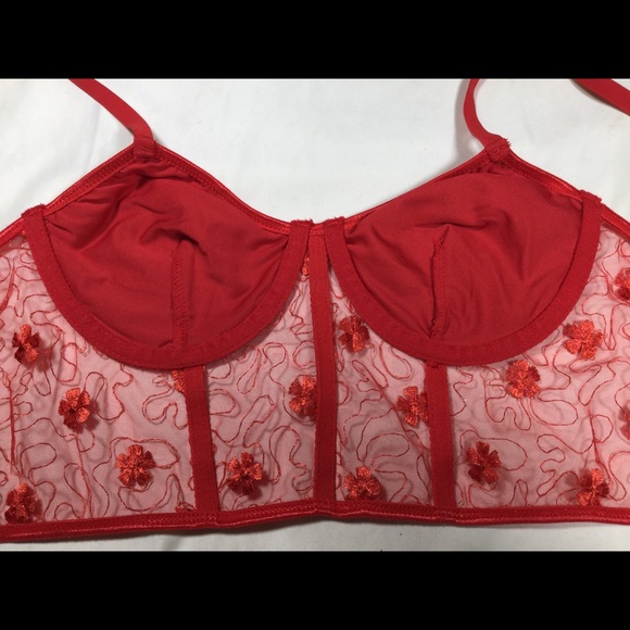 The Copper Closet Red Sequin Longline Bra M - Picture 5 of 6